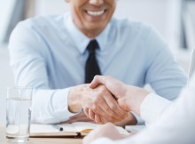 Confident hand shake at job interview